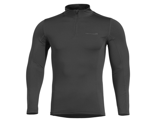 Термофутболка Pentagon Pindos 1/2 ZIP - чорна, Black - фото