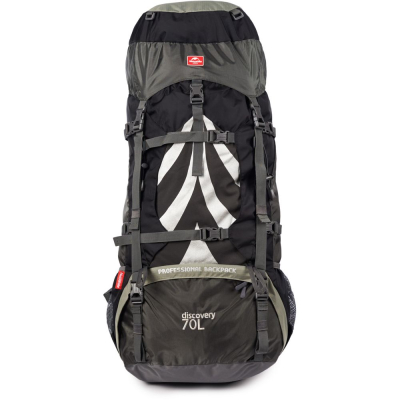 Рюкзак туристичний Naturehike NH70B070-B, 70 л + 5 л, чорно-сірий - фото