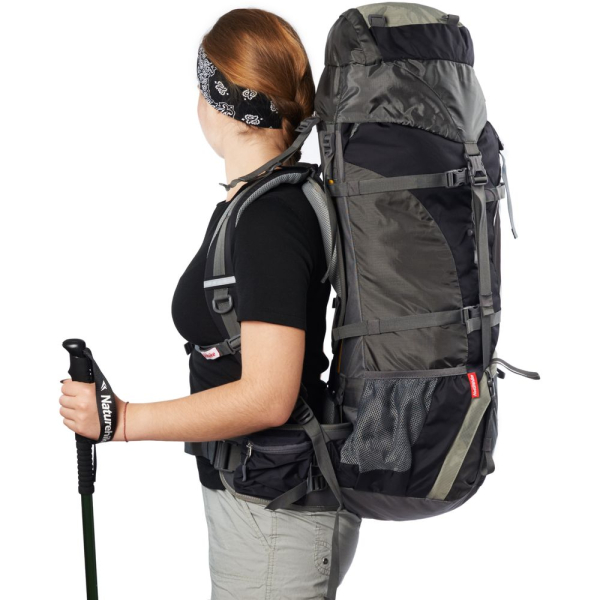 Рюкзак туристичний Naturehike NH70B070-B, 70 л + 5 л, чорно-сірий - фото №27