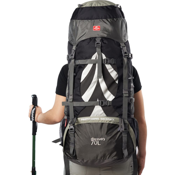 Рюкзак туристичний Naturehike NH70B070-B, 70 л + 5 л, чорно-сірий - фото №29