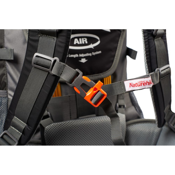 Рюкзак туристичний Naturehike NH70B070-B, 70 л + 5 л, чорно-сірий - фото №34