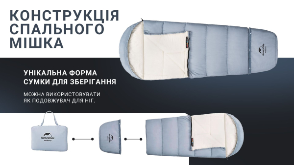 Спальник дитячий Naturehike С300 NH21MSD01, блакитний - фото №10
