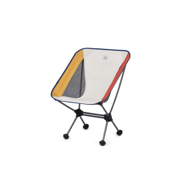 Стілець складаний Naturehike Moon YL08 NH20JJ027, 600D Oxford / алюміній, біло-помаранчевий - фото