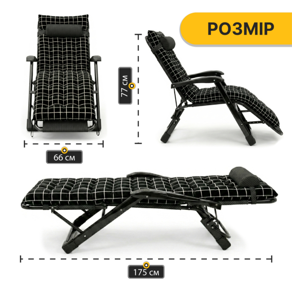Розкладне крісло ліжко з оксамитовим матрацом LEOBRO (LB-FCB-G4-PAT) - фото №5