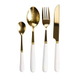 Набір столових приборів на підставці 24 предмети столовий набір на 6 персон Білий HP-20-49 - фото №7