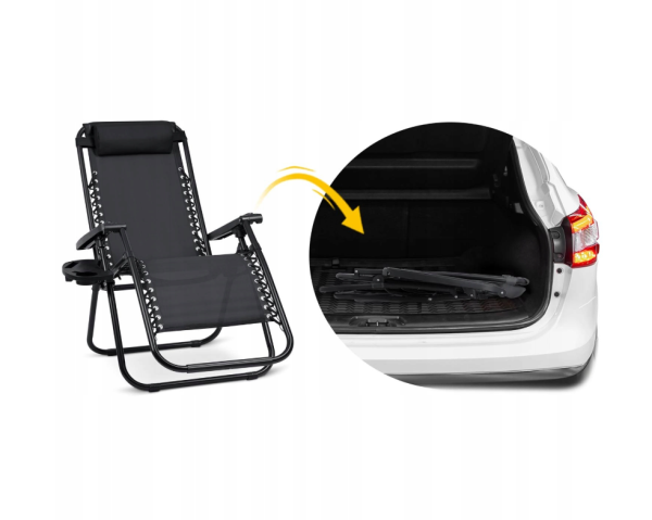 Розкладне крісло шезлонг LEOBRO Zero Gravity Black (LB-ZGC-A1-BLK) - фото №6