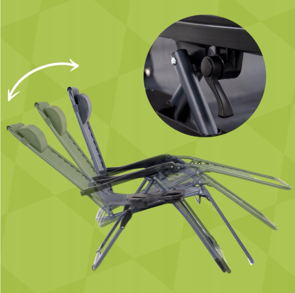 Розкладне крісло шезлонг LEOBRO Zero Gravity Black (LB-ZGC-F1-BLK) - фото №4