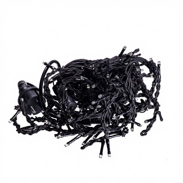 Новорічна гірлянда вулична Бахрома 6 м 105 LED чорний провід Жовтий 6МBY - фото №7