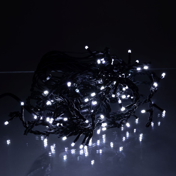 Новорічна гірлянда вулична Бахрома 6 м 105 LED чорний провід Білий 6МBW - фото №5
