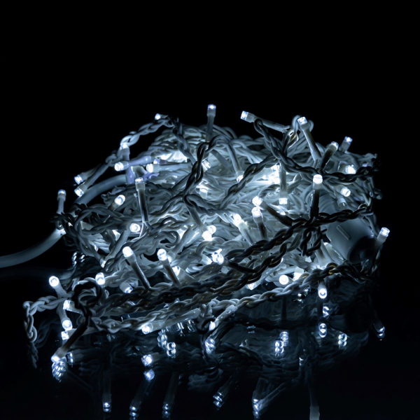 Новорічна гірлянда вулична Бахрома 6 м 105 LED білий провід Білий 6МWW - фото №6