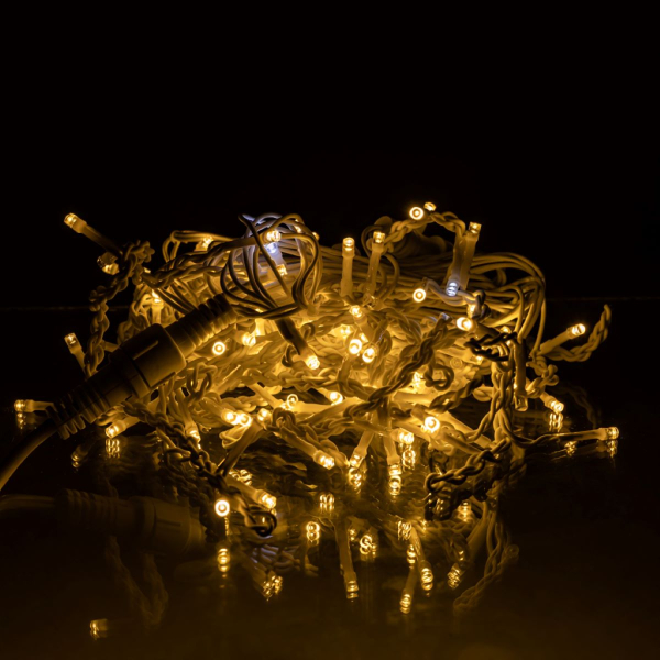 Новорічна гірлянда вулична Бахрома 6 м 105 LED білий провід Жовтий 6МWY - фото №6