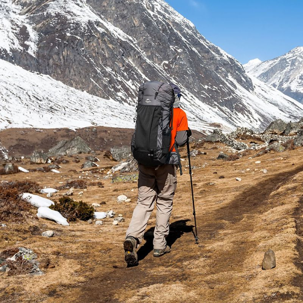 Рюкзак туристичний Naturehike Rock NH19BP095, 60+5 л, графіт в клітинку - фото №6