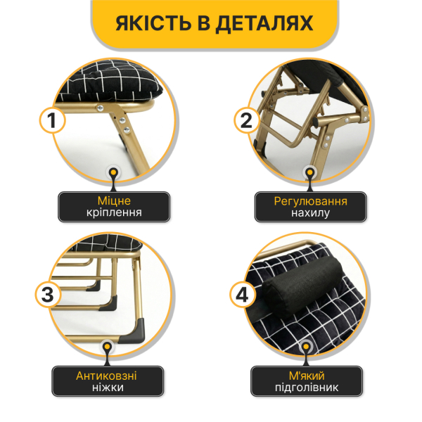 Розкладне ліжко (розкладачка) з оксамитовим матрацом і подушкою LEOBRO (LB-FB-B3-PAT) - фото №7