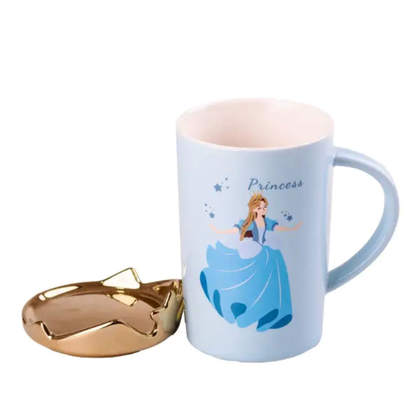 Чашка керамічна Princess 400мл з кришкою Блакитний HPCYM0845BL - фото №2