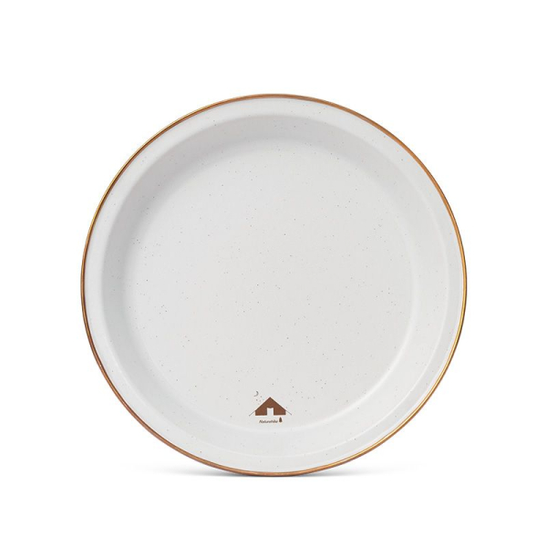 Тарілка емальована пласка Naturehike CNK2300CW013, біла - фото