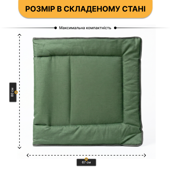 Розкладне ліжко (розкладачка) з вбудованим матрацом LEOBRO Green (LB-FB-S1-GRN) - фото №6