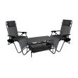 Комплект із 2 шезлонгів і столу 95х55х50 см Zero Gravity LEOBRO (LB-ZGC-F1-DGR-FT-A2) - фото №4