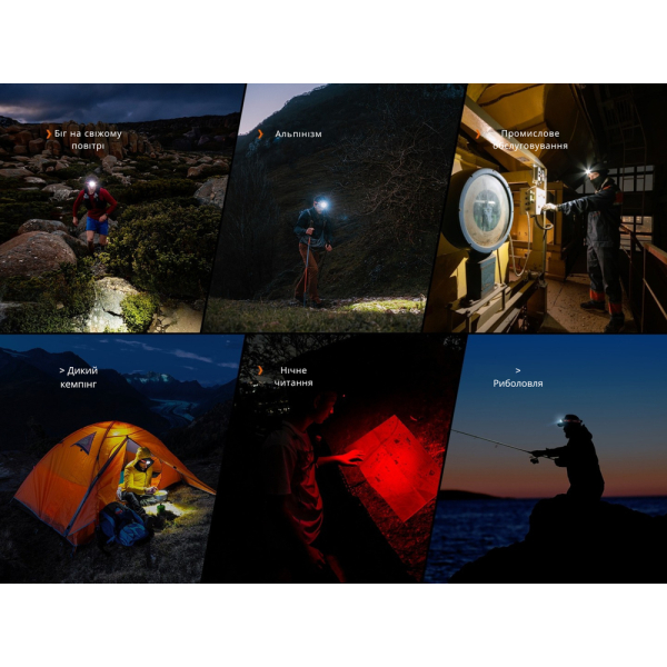 Ліхтар налобний Fenix HP12R-TRd червоний - фото №13