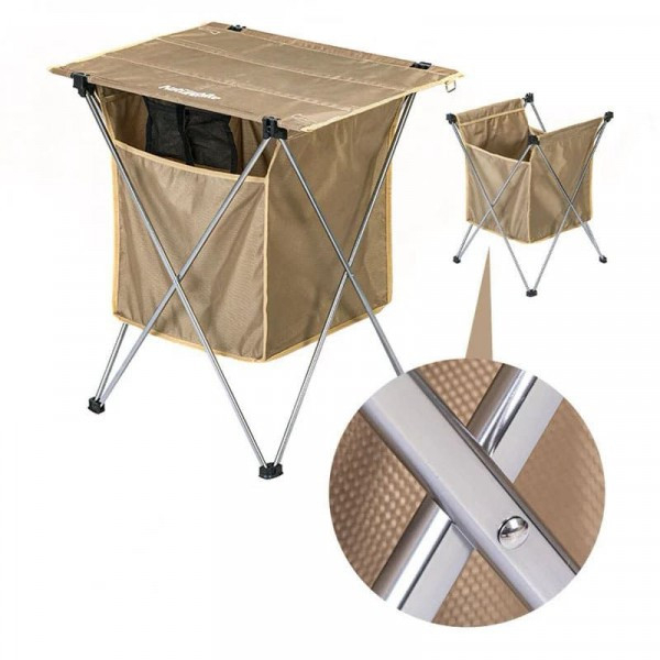 Стіл розкладний з коробкою для зберігання Naturehike NH19JJ084, 1680D Oxford / алюміній, пісочний - фото №3