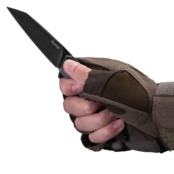 Ніж складаний туристичний Ruike P831S-SB, (8.5 см) 14C28N / 3cr14n чорний - фото №9