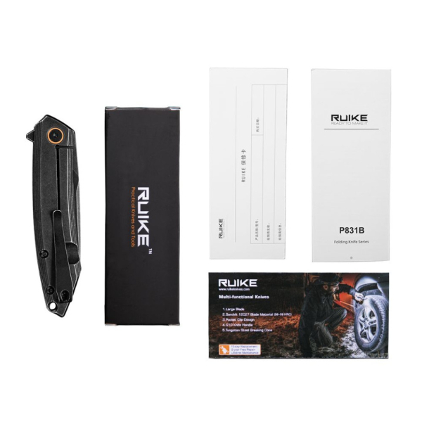 Ніж складаний туристичний Ruike P831S-SB, (8.5 см) 14C28N / 3cr14n чорний - фото №31