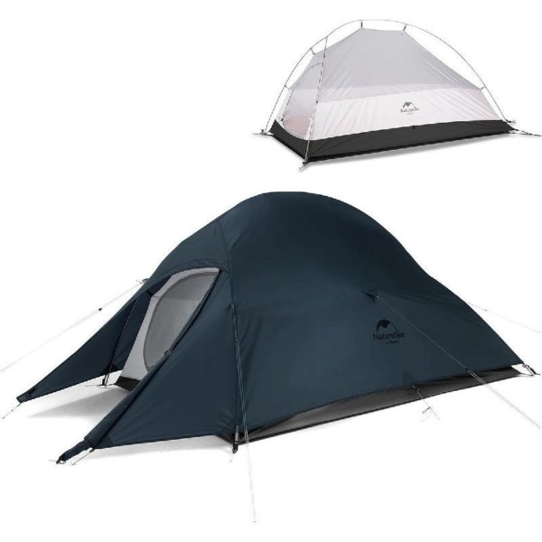Намет надлегкий одномісний з футпринтом Naturehike Cloud Up 1 Updated NH18T010-T, 20D, темно-синій - фото №2