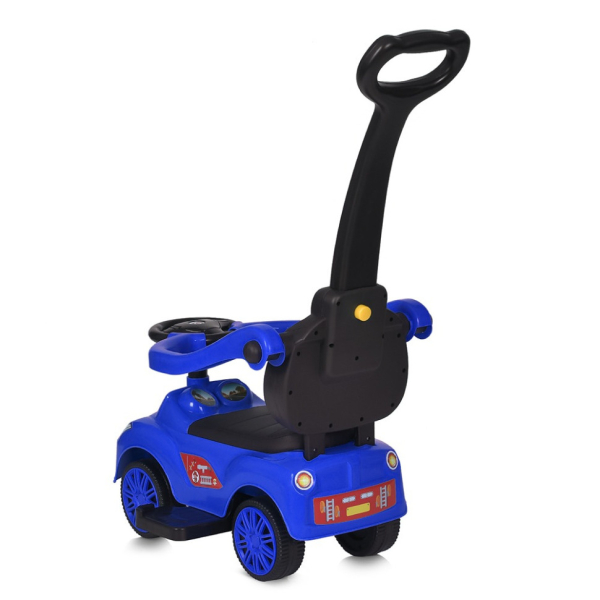 Дитяча каталка-толокар M 5763L-4 синій, з батьківською ручкою - фото №2