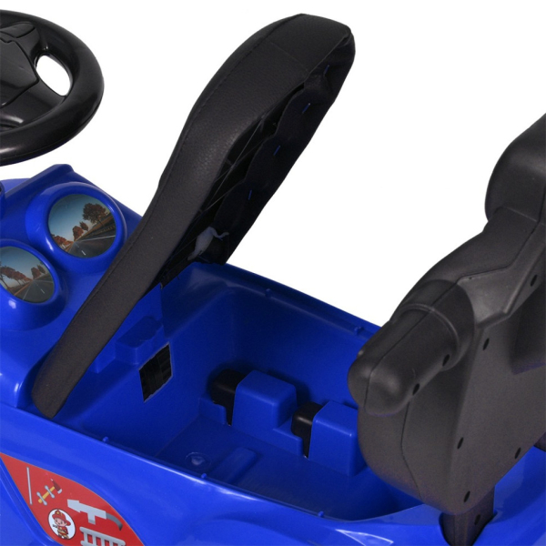 Дитяча каталка-толокар M 5763L-4 синій, з батьківською ручкою - фото №3