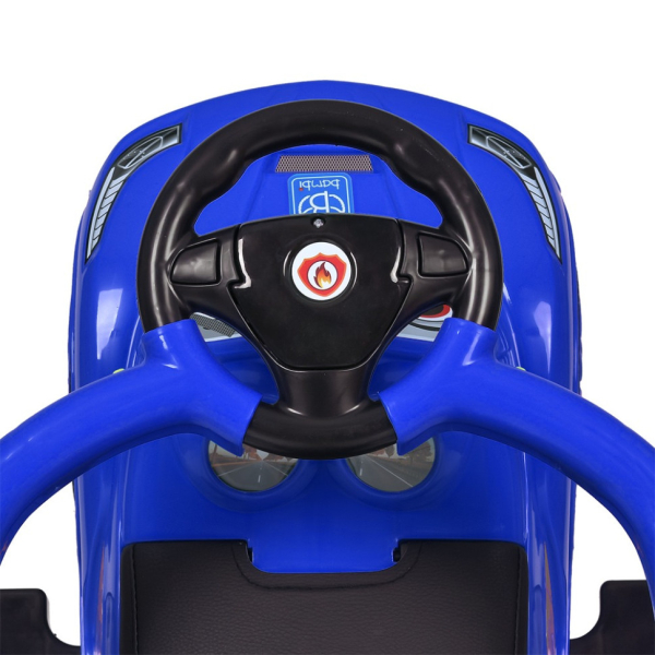Дитяча каталка-толокар M 5763L-4 синій, з батьківською ручкою - фото №4