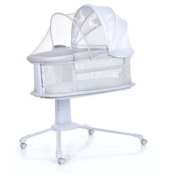 Дитяче ліжечко-люлька 3 в 1 Mastela 3328 приставна, музика, таймер, москітна сітка, білий