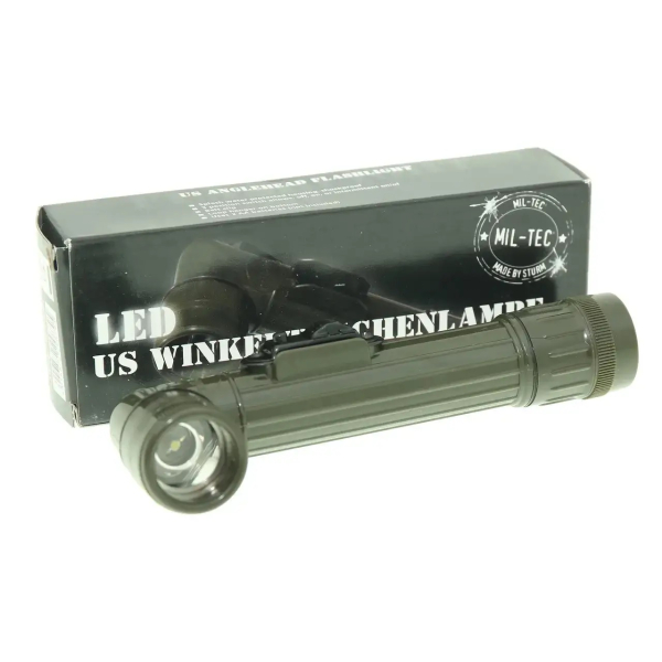 Тактичний світлодіодний ліхтар MIL-TEC LED Medium Anglehead Flashlight Olive - фото №3