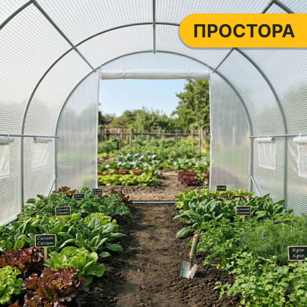 Посилена садова теплиця парник LEOBRO Garden 10м2 White (LB-10M25W) - фото №8