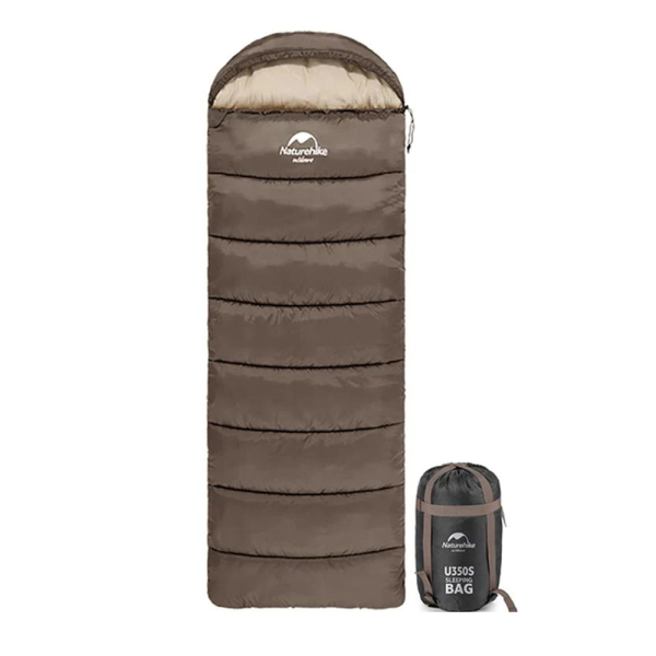 Спальник з капюшоном Naturehike U150 NH20MSD07, (11°C), лівий, коричневий - фото №2