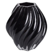 Декоративна скляна ваза для квітів 22.5 см фігурна ваза 3 л Чорна - фото №1