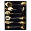 Набір кухонного приладдя 12 предметів столові прилади з нержавіючої сталі Золото з чорним HP-20-22 - фото №1