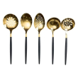 Набір кухонного приладдя 12 предметів столові прилади з нержавіючої сталі Золото з чорним HP-20-22 - фото №5