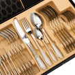 Набір столових приладів золото на 6 персон комплект столових приладів 24 предмети Срібло із золотом HP-20-64 - фото №3