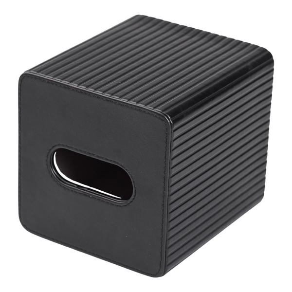 Серветниця з екошкіри квадратна 13х13х14.5 см органайзер для серветок на стіл, Чорний HP-3-201B - фото №4