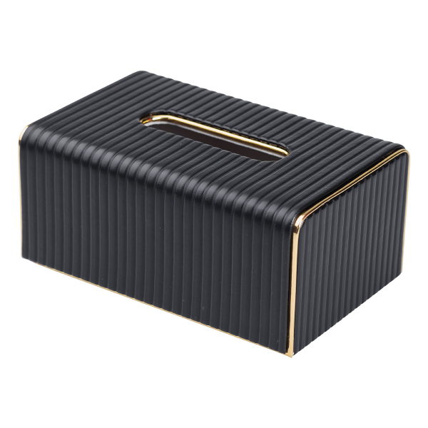 Серветниця з еко шкіри 21.5х13х9 см органайзер для кафе і ресторанів Чорний HP-3-203B - фото