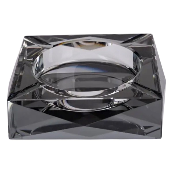 Скляна попільничка для сигарет 13х13х4 см попільничка квадратна настільна Сіра HP-4-131 - фото