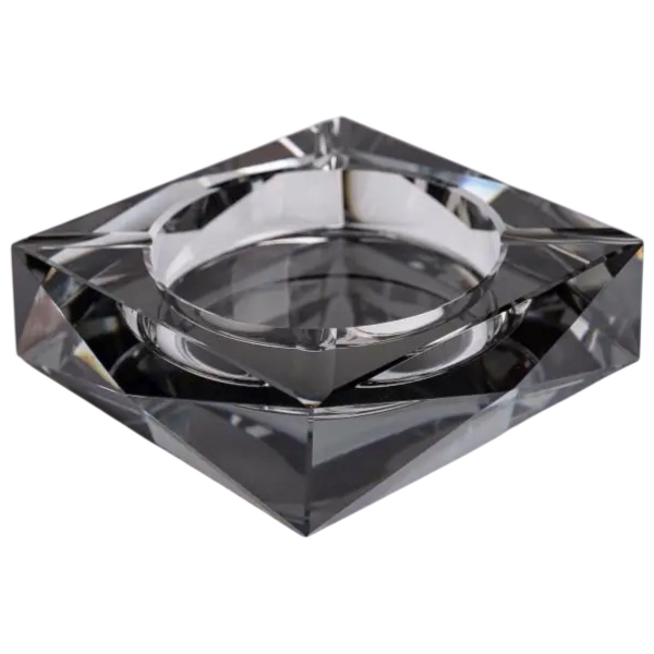 Скляна попільничка для сигарет 13х13х4 см попільничка квадратна настільна Сіра HP-4-131 - фото №2