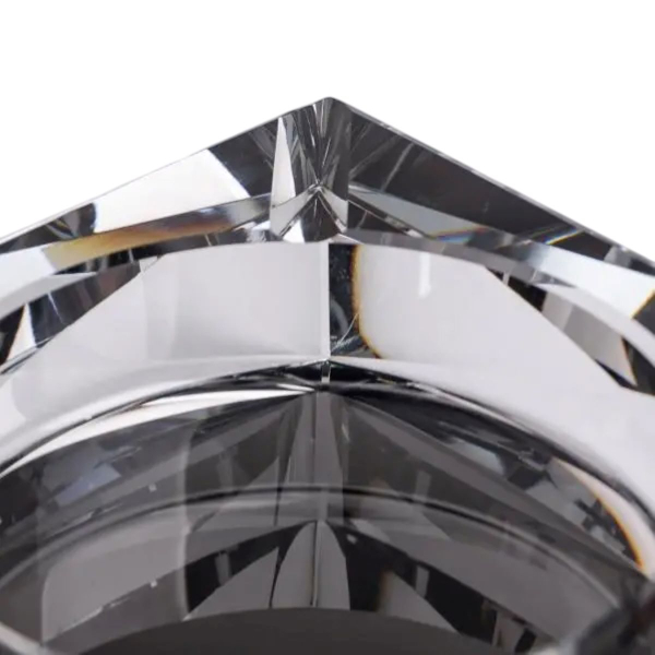 Скляна попільничка для сигарет 13х13х4 см попільничка квадратна настільна Сіра HP-4-131 - фото №3