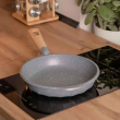 Алюмінієва сковорода 1,4 л, мармурове антипригарне покриття Ø 22 см, товсте дно MGC сірий HP-4-417G - фото №2