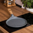 Алюмінієва сковорода для млинців з мармуровим антипригарним покриттям Ø 24 см, товсте дно MGC сірий HP-4-428G - фото №2
