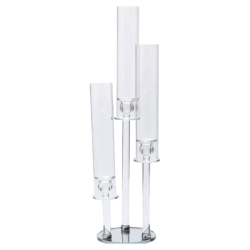 Підсвічник скляний на високій ніжці 72.5 см підсвічник келих Ø16 см декоративний прозорий прозорий HP-4-63