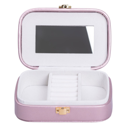 Скринька для прикрас з еко шкіри 15×10×5 см із дзеркалом органайзер для ювелірних виробів HP-5-33P