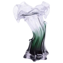 Декоративна скляна ваза для квітів 20 см фігурна ваза 125 мл Зелена HP-9-2