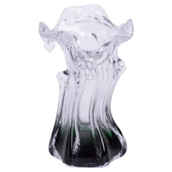 Декоративна скляна ваза для квітів 15.5 см фігурна ваза 100 мл Зелена HP-9-3