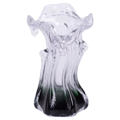 Декоративна скляна ваза для квітів 15.5 см фігурна ваза 100 мл Зелена HP-9-3 - фото