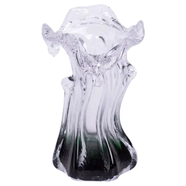 Декоративна скляна ваза для квітів 15.5 см фігурна ваза 100 мл Зелена HP-9-3 - фото